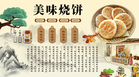 美味烧饼背景墙