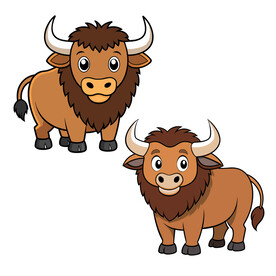 矢量动物棕色的公牛