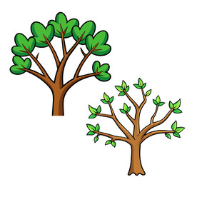 矢量绿色植物树木