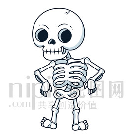 卡通骨头架骷髅头