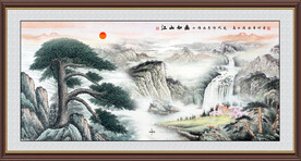 黄山迎客松国画山水