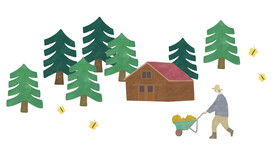 树林小屋卡通画