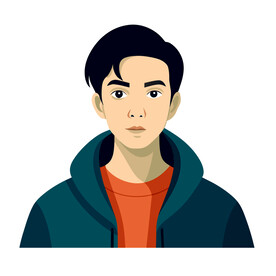 矢量人物年轻英俊的男孩