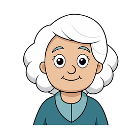 矢量人物卡通老人老奶奶