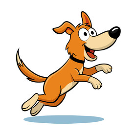 矢量动物开心跳跃的小狗