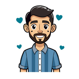 矢量人物英俊的中年男人