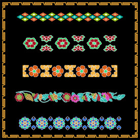 敦煌图案莫高窟藻井边饰花边