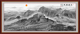 水墨国画长城