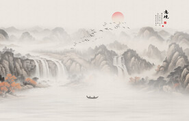 意境水墨山水画