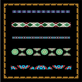 敦煌图案莫高窟藻井边饰花边