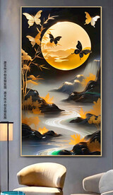 现代简约山水光影意境装饰画