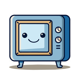 矢量卡通可爱电视机
