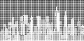 城市剪影圆点镂空板