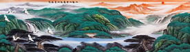 绿水青山山水画