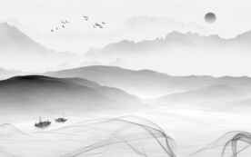 高档 灰色高清山水 TiF分层