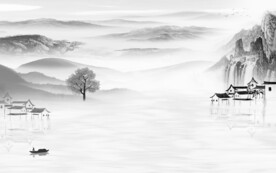 人气 新传中式山水 TIF分层