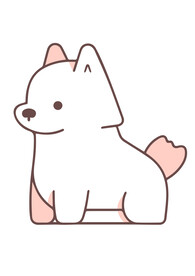 卡通白色可爱狗狗扁平手绘矢量图