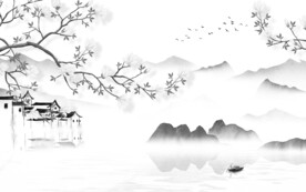 最新 中式灰色山水 TiF分层