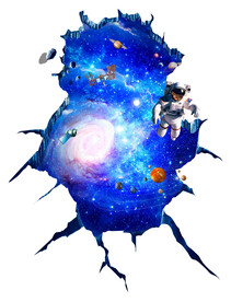 宇宙星空3D地贴地画创意画