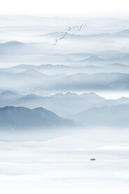 意境水墨山水玄关画