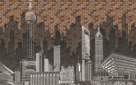 复古怀旧城市酒吧背景墙