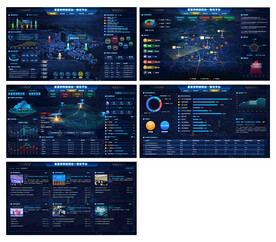 科技感大数据可视化智能界面全套