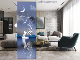 高清分层透明底屏风玻璃打印图