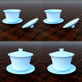 盖碗茶杯 SU模型