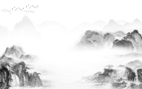 高雅 清晰中式山水 TIF分层