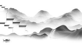 简约 人气中式山水 TIF分层