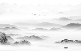 现代 人气中式山水 TIF分层