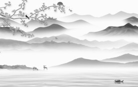 电视 大气灰色山水 TIF分层