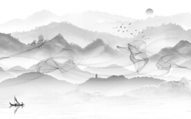 奢雅 大气灰色山水 TIF分层