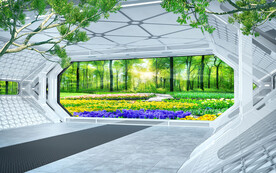 草地树林风景3d背景墙