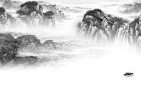 大气 灰色中式山水 TIF分层