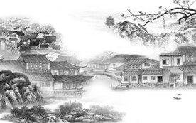 淡雅 新传灰色山水 TIF分层