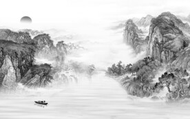 高档 新传灰色山水 TIF分层