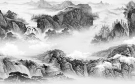 高清 新传灰色山水 TIF分层