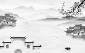 现代 简约灰色山水 TIF分层