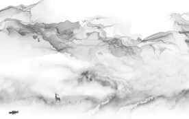 高清 简约灰色山水 TIF分层