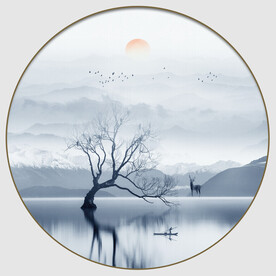 圆形意境山水装饰画