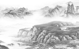 客厅 高档灰色山水 TiF分层