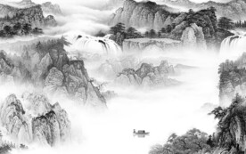 高清 最新灰色山水 TiF分层