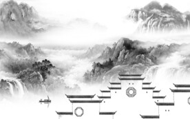 中式 高档灰色山水 TiF分层