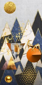 抽象几何发财鹿