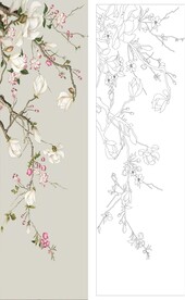 艺术玻璃白玉兰图