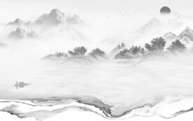 高雅 新中式灰山水 TIF分层