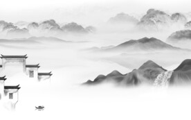 高清 新款灰山水画 TIf分层