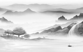 现代 新品灰山水画 TIf分层