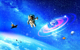 星空儿童房背景墙